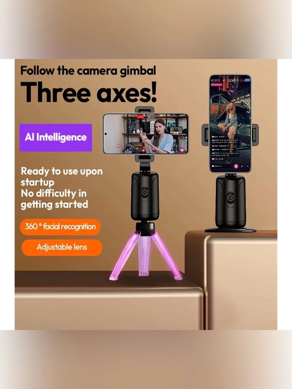 Mini Auto Face Tracking Selfie Stick
